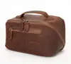 Nova Bolsa de Maquiagem de Viagem Grande Capacidade Portátil de Couro Crazy Horse da Marant Bolsa de Armazenamento Portátil de Couro Genuíno Tendência