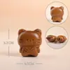 Acessórios de urso e gato de desenho animado em madeira de pêssego e sândalo, componentes DIY, pequenos ornamentos de madeira, pingentes e itens decorativos