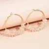 Aretes de aro de cristal estilo europeo y americano para mujer, que ofrecen un look lujoso y sofisticado, versátiles y únicos, con un diseño transparente y un estilo exagerado y llamativo