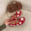 Zapatos Mary Jane de Lunares Retro para Mujer 2026 Primavera/Otoño Nuevos Versátiles Correa de Hebilla Única Punta Redonda Suela Plana Corte Bajo Zapatos Individuales