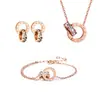 Diseño de Lujo Accesible de Nicho Cadena para Clavícula Simple y Versátil Collar con Doble Anillo Romano Acero de Titanio Oro Rosa de 18 Quilates Accesorios para Collares