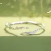 2026 Nuevo Modelo S999 Plata Pura Pulsera de Eucalipto Azul y Pájaro para Mujer, Pulsera Ajustable de Gama Alta de Nicho, Regalo de San Valentín