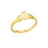 Anillo de Acero Inoxidable Chapado en Oro Transfronterizo para Mujer, Cruz, Luna, Anillo Geométrico Liso, Anillo de Pareja, Patrón Geométrico en Forma de Corazón