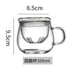 Xícara de Chá Flor de Vidro 350ml Recipiente Interno Filtro com Alça com Tampa Redonda Copo Divertido Separação de Chá Copo de Bolha Conjunto de 3 Peças