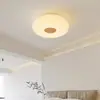 Lámpara de Techo para Dormitorio con Veta de Madera Estilo Nórdico Minimalista Moderno Casa de Huéspedes Sala de Estudio Lámpara de Techo LED Moldeada Estilo Crema