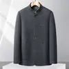 Chaqueta Acolchada con Cuello Alto para Hombre, Estilo Nuevo Otoño e Invierno, para Hombres de Mediana Edad y Jóvenes, Casual de Negocios, Holgada, Chaqueta Traje Zhongshan, Ropa de Abrigo