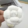 Tecido de Lã Estilo Suqi Xiaoxiangfeng Cor Sólida Camélia Broche Flor Francesa Estéreo Grampo de Cabelo Broche de Uso Duplo