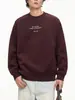 Moletom Muqiu Masculino Estilo Americano Tendência Bordado Modelagem Solta Gola Redonda para Homens, Top Esportivo Casual Estilo Campus