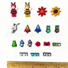 Charms divertidos e lúdicos para sapatos estilo blocos de montar, acessórios para tamancos em borracha macia de PVC, designs de robô, abelha e árvore, fivelas de sapato DIY, lote misto