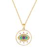 Collar con Ojo del Diablo Microincrustado Transfronterizo Europeo y Americano para Hombres y Mujeres, Cadena Versátil para Clavícula Moda Amazon Joyería para Parejas
