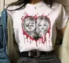 Camiseta Estampada Gráfica Chucky Moda Streetwear Casual Gola Redonda Manga Curta Tamanho Grande Feminina