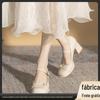 Primavera e verão Novo Mary Jane 2024 salto grosso salto alto elegante pérola retrô bico redondo sapatos femininos versátil camada única