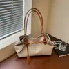 Moderna 2026 Nuevo Bloque de Color Chic Retro Gran Capacidad para Viajes Diarios Hombro Único Lona Axila Portátil Bolso Grande Mujer
