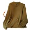 Toma Real de Camiseta de Terciopelo Alemán en Stock para Mujer, Nuevo Top Estilo Té Primavera y Otoño, Camisa Base Retro Suelta de Botones, Versátil para Mujer