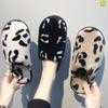 Chinelos de Algodão Femininos para Casa Moda Novo Estampa de Leopardo Antiderrapante Casa Inverno Chinelos Respiráveis Tecido Acolchoado Chinelos