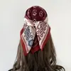 Pañuelo Cuadrado Patchwork Estampado Paisley para Primavera y Otoño para Mujer, Bufanda de Cuello Versátil y Elegante, Pañuelo de Cabeza de Alta Gama con Patrón de Espiga, Venta al por Mayor de Pañuelos de Seda