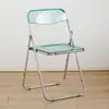 Silla de comedor transparente minimalista de aleación de hierro metálico para vivienda de alquiler, fotografía, dormitorio, hogar estilo ins, silla estilo industrial
