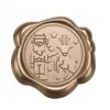 Série de Natal Adesivos de Selo de Cera Bronze Antigo para Envelopes, Convites, Garrafas de Vinho e Decoração de Presentes