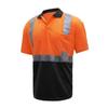 Camisa polo refletiva de tecido tipo olho de pássaro personalizada secagem rápida fluorescente vestuário de aviso para construção poliéster logo estampado manga longa gola alta vestuário