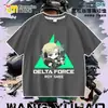 Nova Camiseta Delta Force Weilong Rosa Vermelho Comedor de Ouro Lobo para Meninos, Manga Curta Estudante Solta Tendência