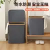 Cesta de lavandería sucia transfronteriza para dormitorio con tapa, bambú y madera plegable, cesta de almacenamiento de ropa sucia, cesto de lavandería sucia para baño, almacenamiento de dormitorio