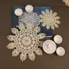Posavasos Redondo Bordado Antideslizante Aislante Térmico de Lujo Ligero, Tapete Bordado para Tazón, Tapete Decorativo para Mesita de Noche, Tapete de Mesa Estilo Étnico