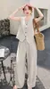 Conjunto de Dos Piezas para Mujer de Verano 2026, Estilo Nuevo, Chaleco Energético sin Mangas y Pantalones de Pierna Ancha, Adelgazante, Rejuvenecedor, Atuendo Suave y Moderno