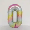 Balões de Folha de Alumínio de 40 polegadas com Número Degradê Estrela Arco-Íris Decoração de Cena para Festa de Aniversário Infantil Adereços para Fotos