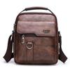 Bolsa de ombro masculina de negócios transfronteiriça, grande capacidade, resistente ao desgaste, bolsa transversal de PU, multifuncional, repelente de água, pequena bolsa para comércio exterior
