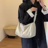 Bolso Cruzado de Lona de Gran Capacidad para Mujer 2025 Nuevo Textura Casual Versátil Moda Bolso Dumpling Artístico para Viaje Bolso de Moda