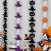 Colgante de Cadena de Calabaza Fantasma No Tejido Decoración Fiesta de Halloween Cadena Colgante de Sombrero de Bruja Decoración de Puerta Patio Decoración Colgante
