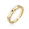 Aogu popular transfronterizo simple elegante cobre de alta calidad color oro de 18 quilates goteo circonita anillo abierto para mujer