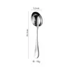 Cuchara Engrosada de Acero Inoxidable con Mango Largo, Cuchara Estilo Occidental, Cuchara Doméstica para Comer y Beber Sopa, Cuchara de Acero Inoxidable 304