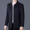 Jaqueta de Lã Masculina para Primavera e Outono, Casaco Versátil Lapela Business Casual, Jaqueta de Lã Botonada Estilo Pai