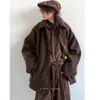 Ropa Exterior de Lana Retro Melard de Solapa de un Solo Botón para Hombres y Mujeres Manga Raglán Holgada Ropa Exterior de Lana Moderna