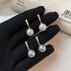 Estilo francês Requintado Flash Diamante Pérola Prata Agulha Brincos para Mulheres Luz Luxo All-match Design Exclusivo Nicho High-end Novos Brincos