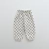 Verão 2026 Calças Infantis Anti-Mosquito Novas Calças Casuais Estilo Coreano Urso de Desenho Animado Bolinhas Coração Jogger Lanterna
