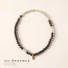 Pulsera de Doble Círculo de Madera de Águila Verde y Jade Hetian con Colgante de Paz de Oro Arena y Accesorios de Calabaza de Jade Hetian
