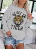 Sudadera de Cuello Redondo para Mujer Primavera y Otoño Estampado de Cabeza de Tigre Lista para Amazon Tendencia Moderna Sudadera de Manga Larga Ebay