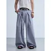 Nuevos pantalones casuales rectos de retazos a cuadros retro americano para hombres y mujeres, pantalones de traje versátiles de pierna ancha holgada