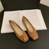 Zapatos Planos de Moda para Mujer, Estilo Francés, Punta Cuadrada, Escote Bajo, Suaves y Versátiles, Slip-On con Suela Blanda