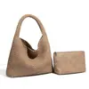 Bolso de Mano Tejido a Mano de Nuevo Estilo Transfronterizo, Bolso de Hombro Casual de Cuero Suave Degradado, Bolso Cubo Retro de Gran Capacidad para el Trabajo