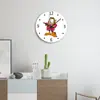 Reloj de Pared Digital Redondo Simple Divertido de Garfield Reloj de Cuarzo Silencioso Creativo Distintivo