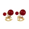 Prepárate para la Riqueza en el Año Nuevo: Pendientes de Pony del Año Zodiacal Rojo para Mujer, Estilo Vintage, Accesorios para Orejas Elegantes y Dulces