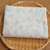 Padrão Listrado com RecortesAlgodão Puro Estilo Coreano Fresco Tecido para Cortina e Vestido com Flores Pequenas DIY