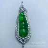 Pendente Novo de Quartzito de Gelo Alto com Inlay de Jade Cor Esmeralda Buda Verde Imperial Flor Flutuante Ruyi Pendente Atacado