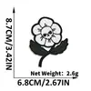 Novos patches bordados de caveira e flor da Qiansheng em estilo punk, patches pretos e brancos com adesivo termocolante para decoração de roupas e malas