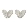 Pendientes Florales de Estilo Transfronterizo Europeo y Americano, Geométricos Vintage Tridimensionales de Metal con Textura Irregular, Clavos de Pétalo Exagerados