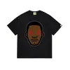 Fornecimento Atacadista Transfronteiriço de Marca Tendência de Comércio Exterior Algodão Puro Bape Cabeça de Macaco Tubarão Manga Curta Tubarão Macaco Camiseta