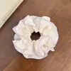 Scrunchie floral doce e natural para meninas, elástico de cabelo moderno estilo coreano, corda para coque, acessório de cabelo elegante